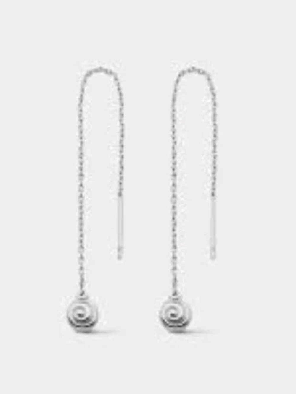 NIB LUV AJ shell coil earrings - threader style - silver